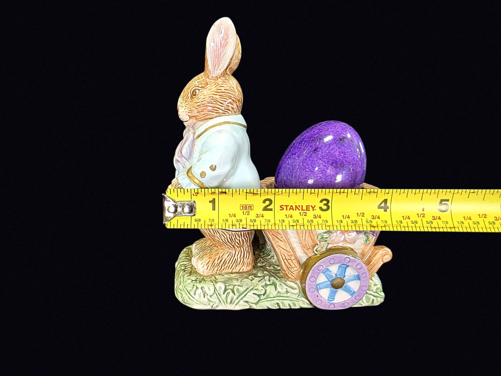 Avon Springtime Bunny Cart Ceramic Figurine