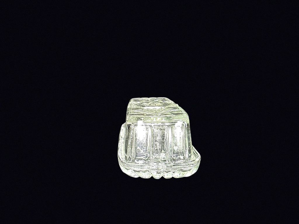 EAPC Style Pressed Glass Butter Dish Mid 20th C