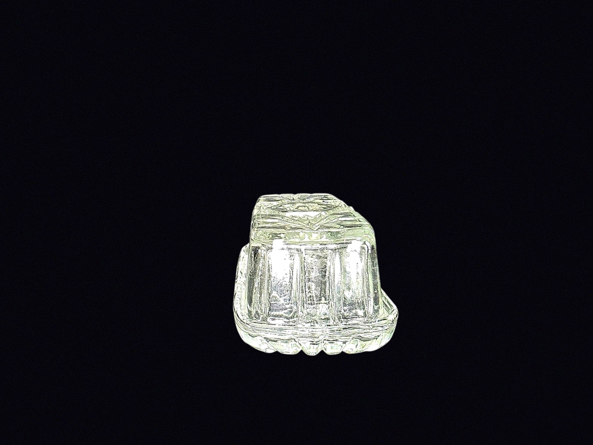 EAPC Style Pressed Glass Butter Dish Mid 20th C