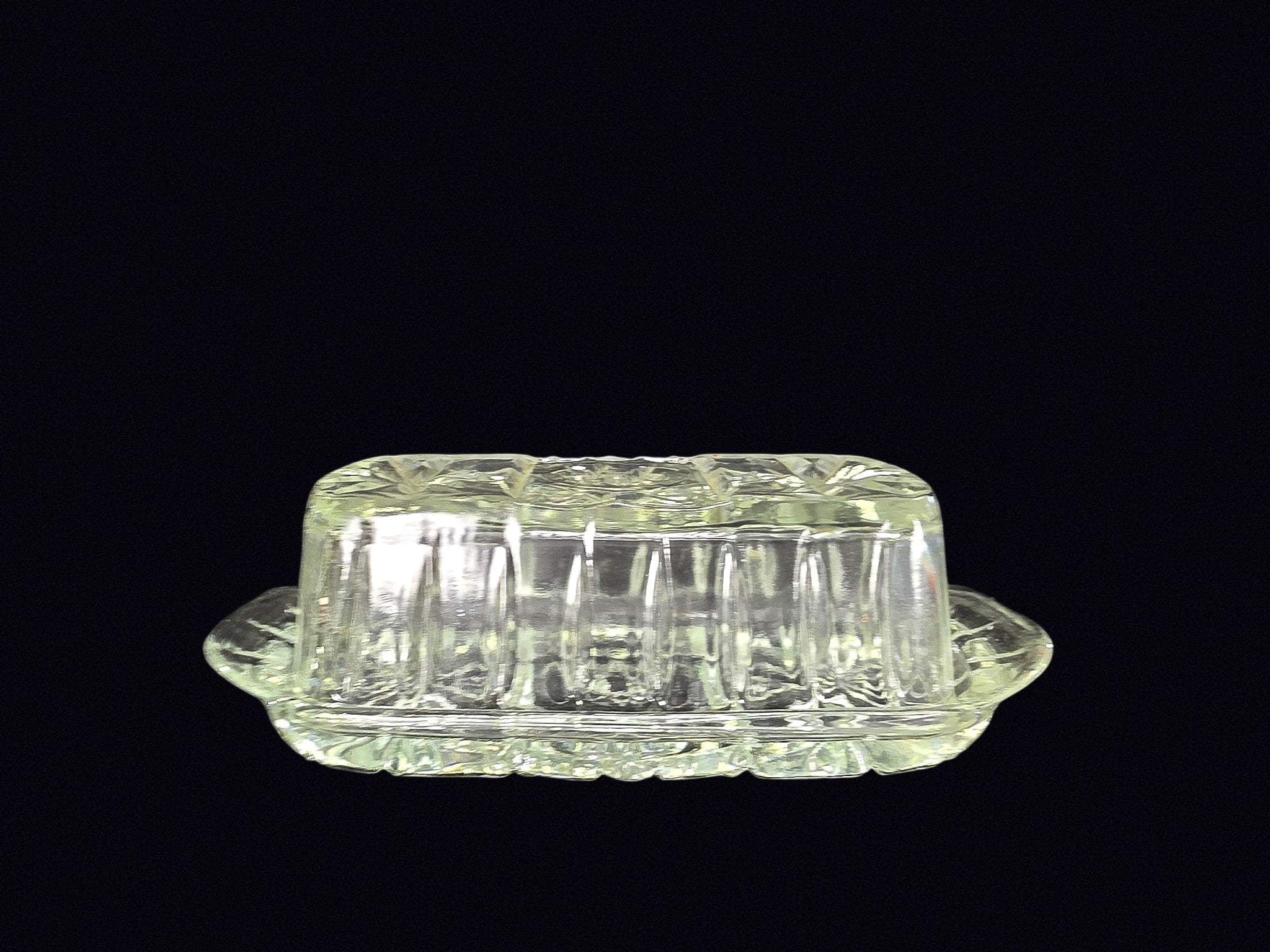 EAPC Style Pressed Glass Butter Dish Mid 20th C