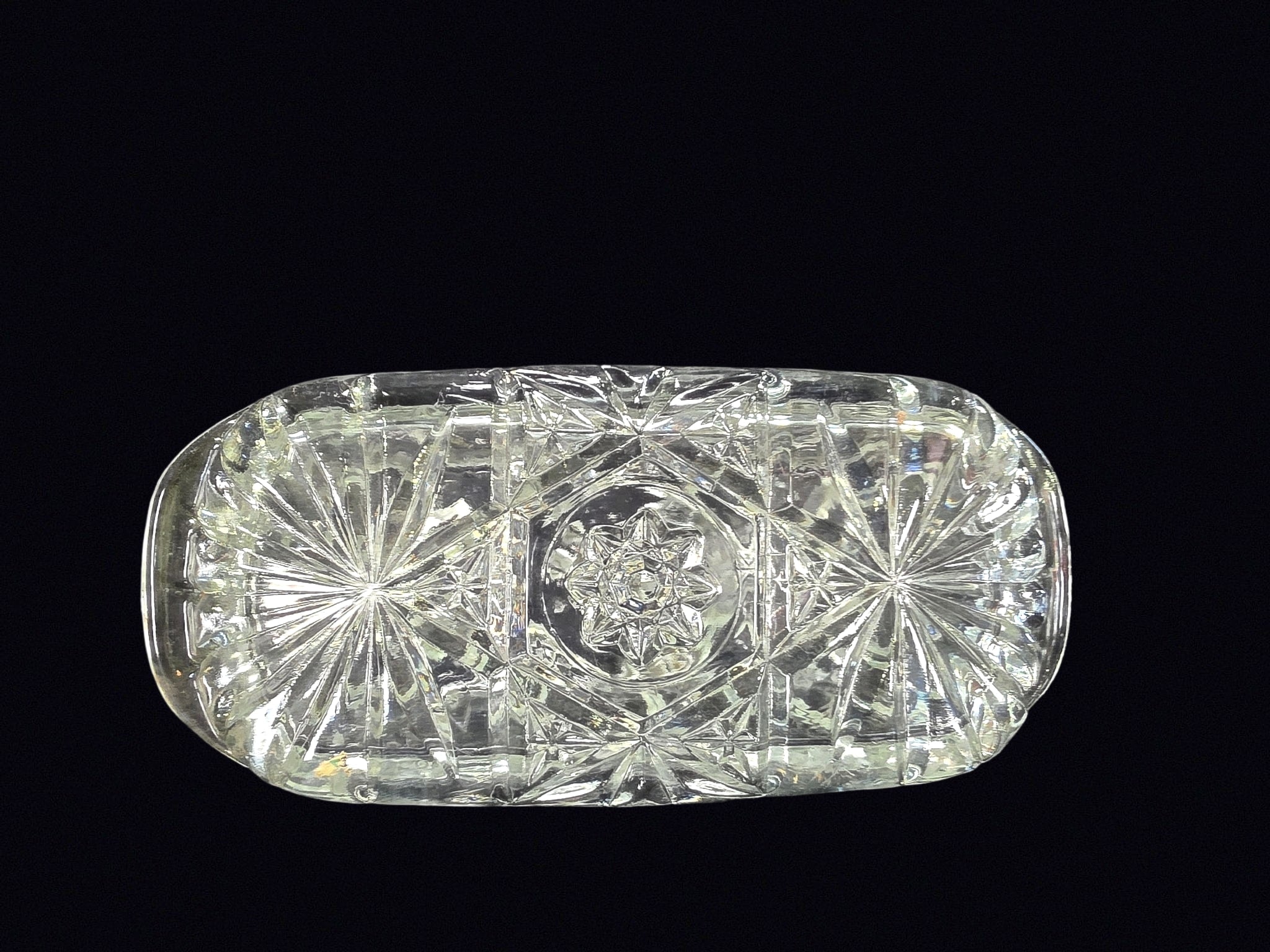 EAPC Style Pressed Glass Butter Dish Mid 20th C