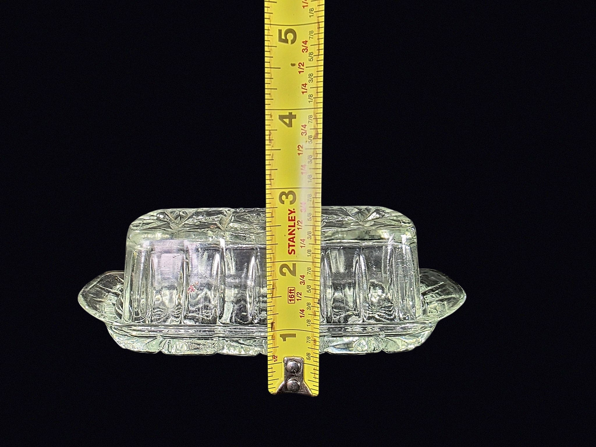 EAPC Style Pressed Glass Butter Dish Mid 20th C