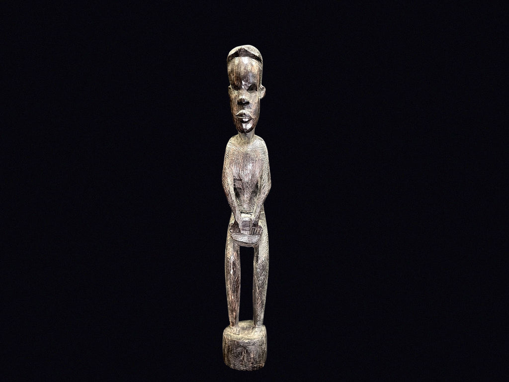 African Carved Wood Ancestor Figure 16in