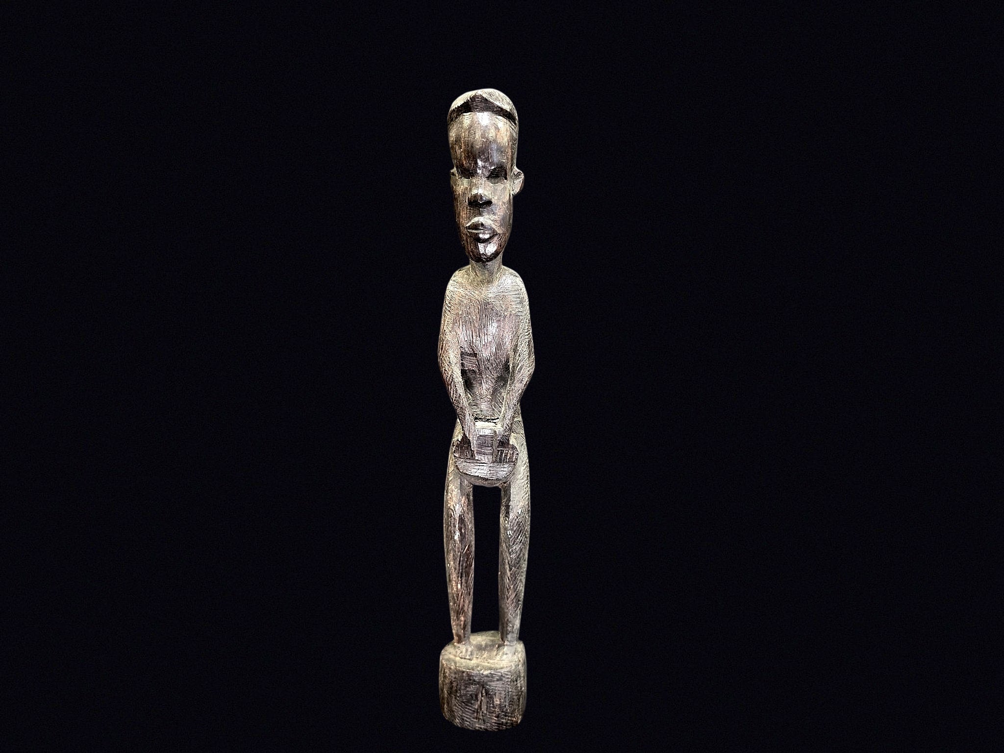 African Carved Wood Ancestor Figure 16in