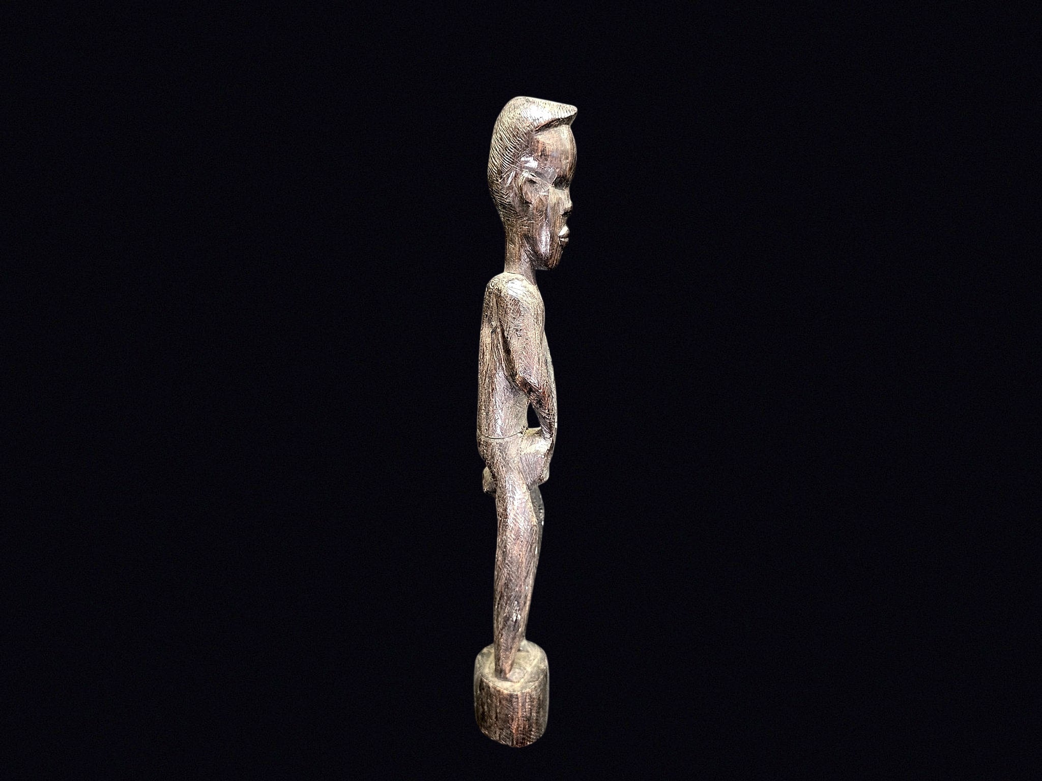 African Carved Wood Ancestor Figure 16in