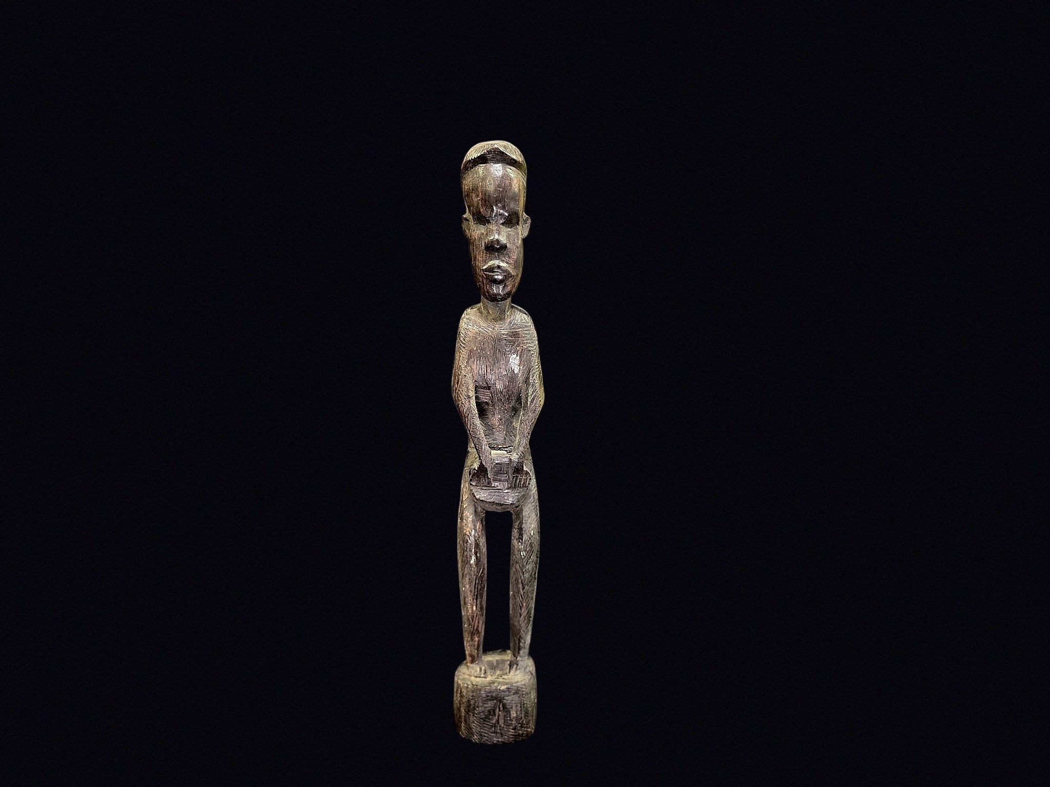 African Carved Wood Ancestor Figure 16in
