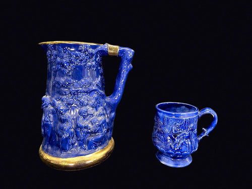 Bauer 1962 Cobalt Relief Pitcher and Mug Set