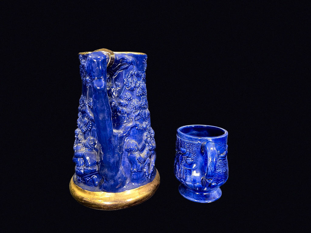 Bauer 1962 Cobalt Relief Pitcher and Mug Set