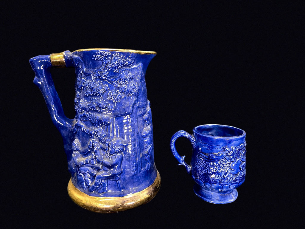 Bauer 1962 Cobalt Relief Pitcher and Mug Set