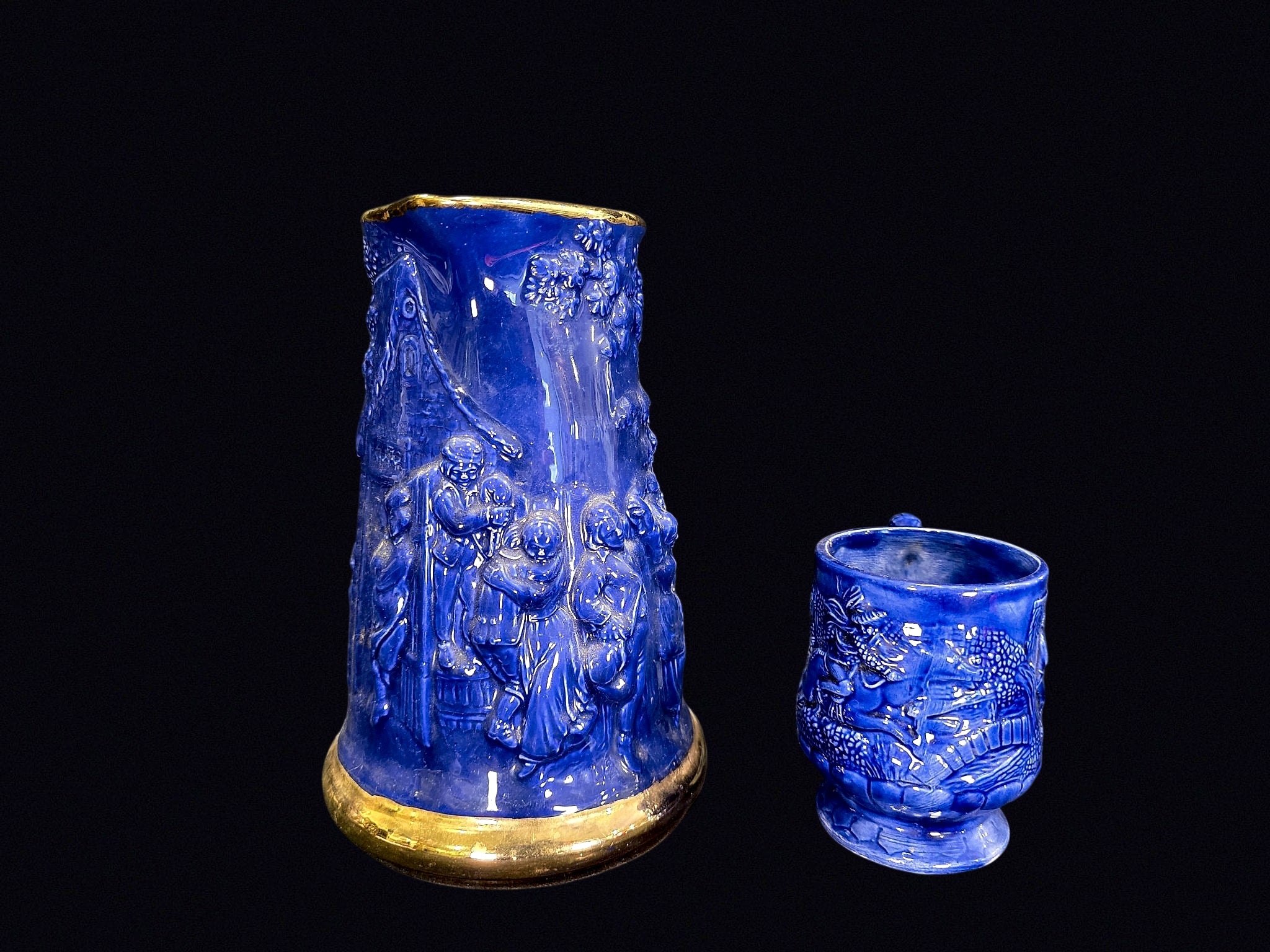 Bauer 1962 Cobalt Relief Pitcher and Mug Set