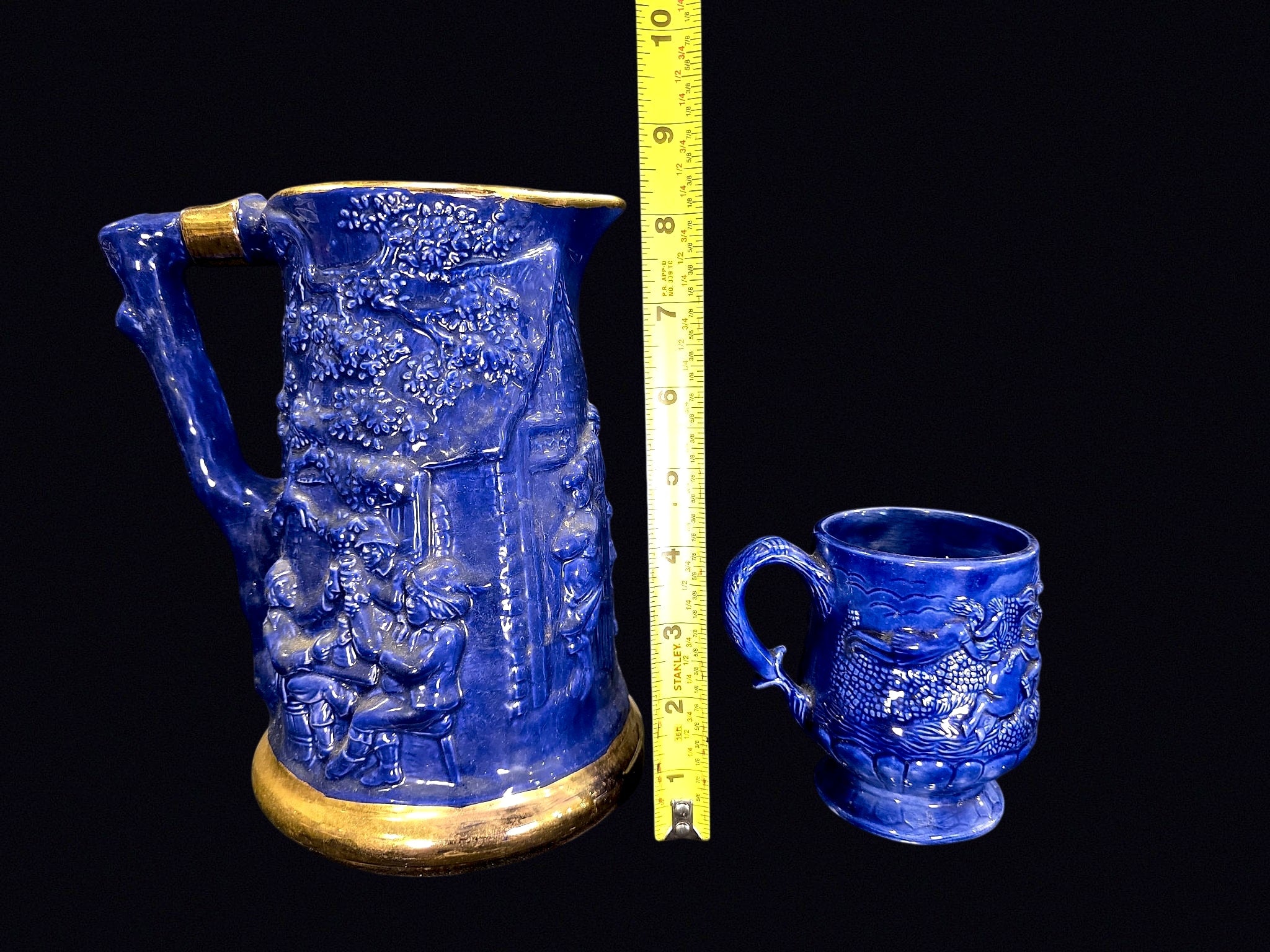 Bauer 1962 Cobalt Relief Pitcher and Mug Set