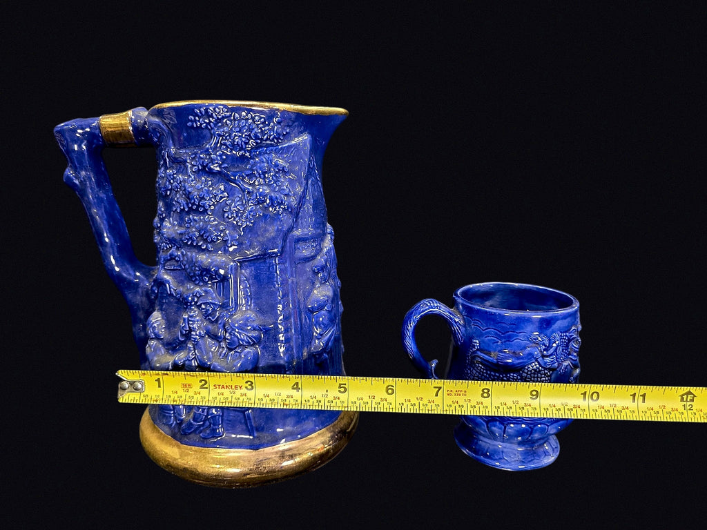 Bauer 1962 Cobalt Relief Pitcher and Mug Set