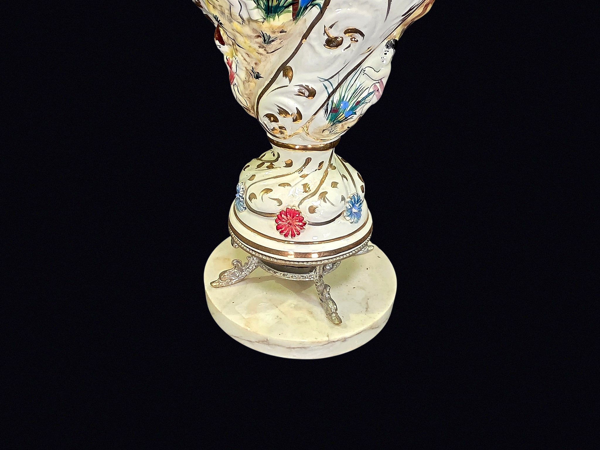 Capodimonte Reticulated Porcelain Lamp c1970