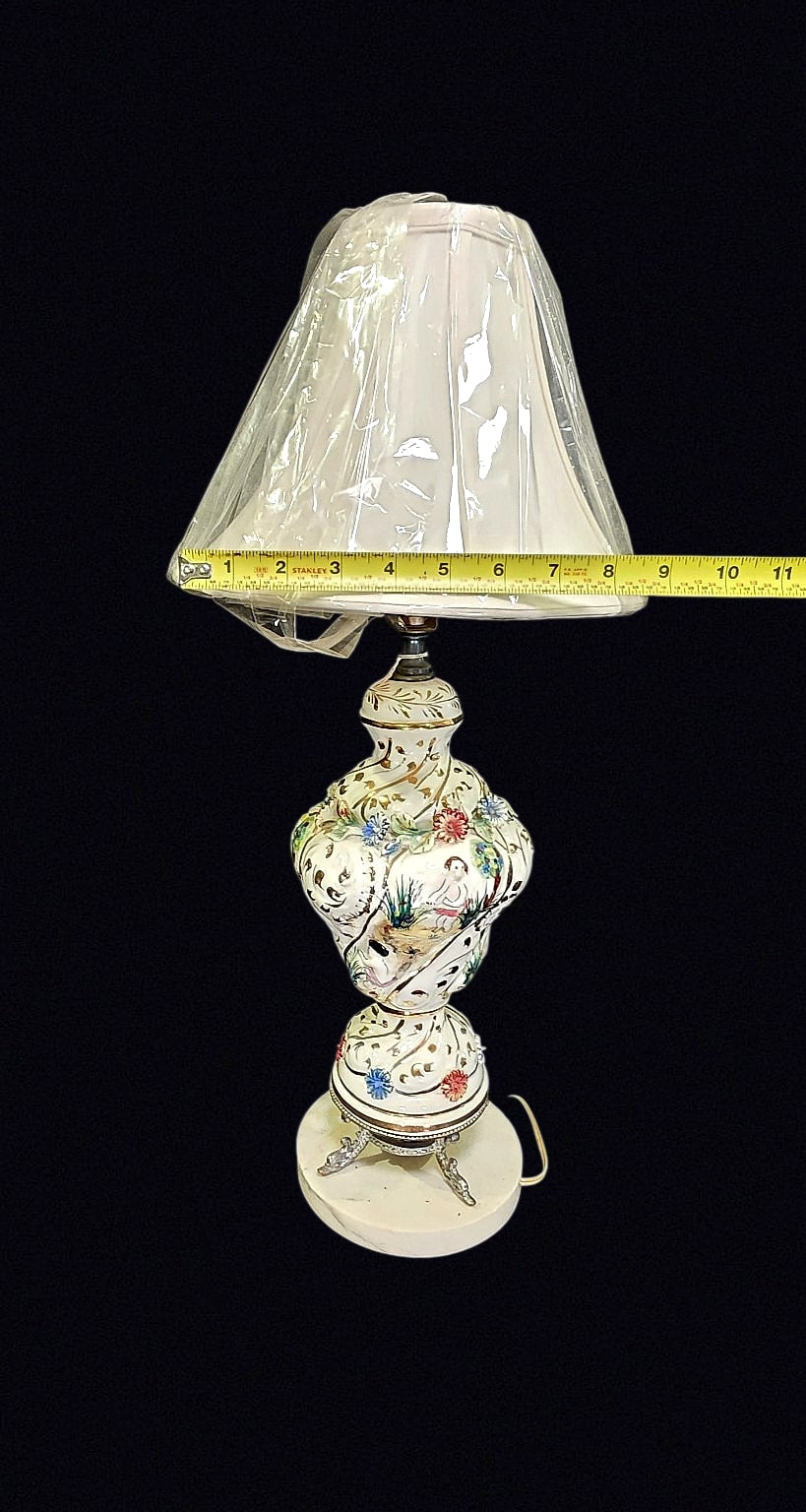 Capodimonte Reticulated Porcelain Lamp c1970