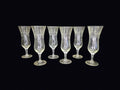Six Etched Glass Tulip Hurricane Stems