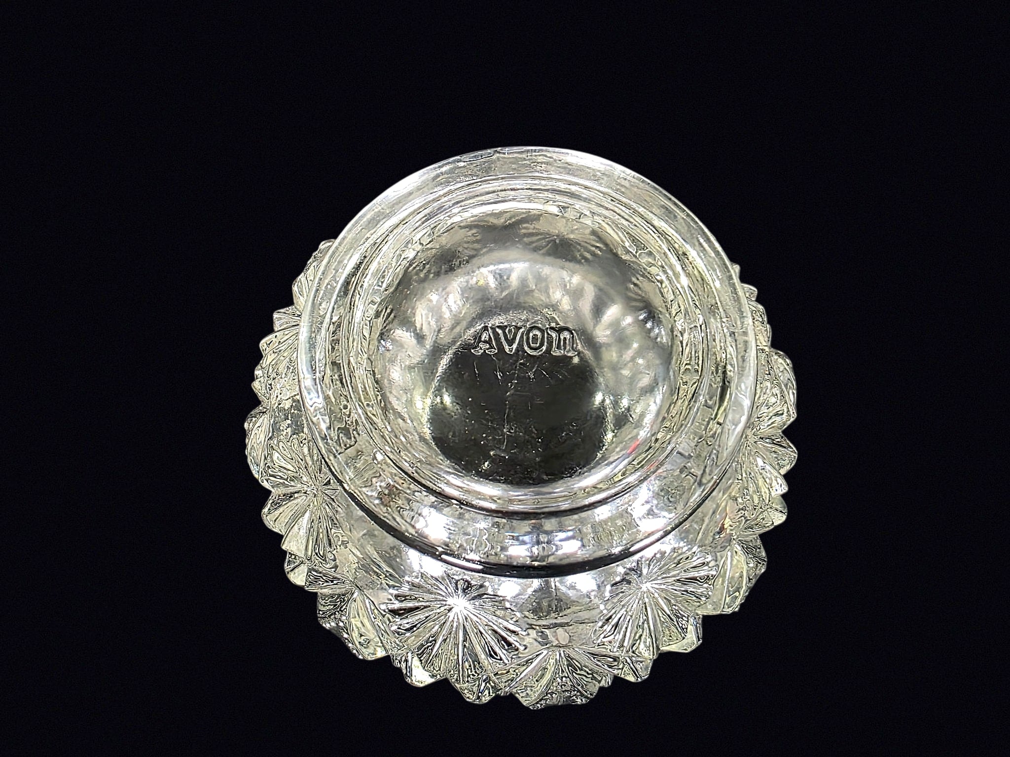 Avon Pressed Glass Starburst Rose Bowl