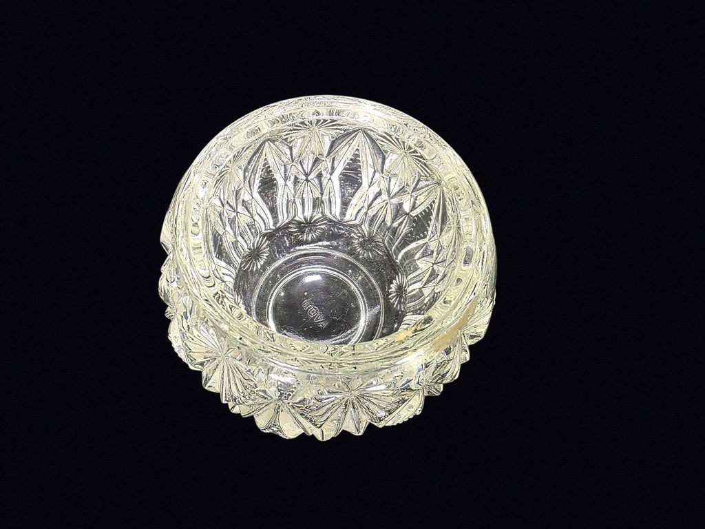 Avon Pressed Glass Starburst Rose Bowl