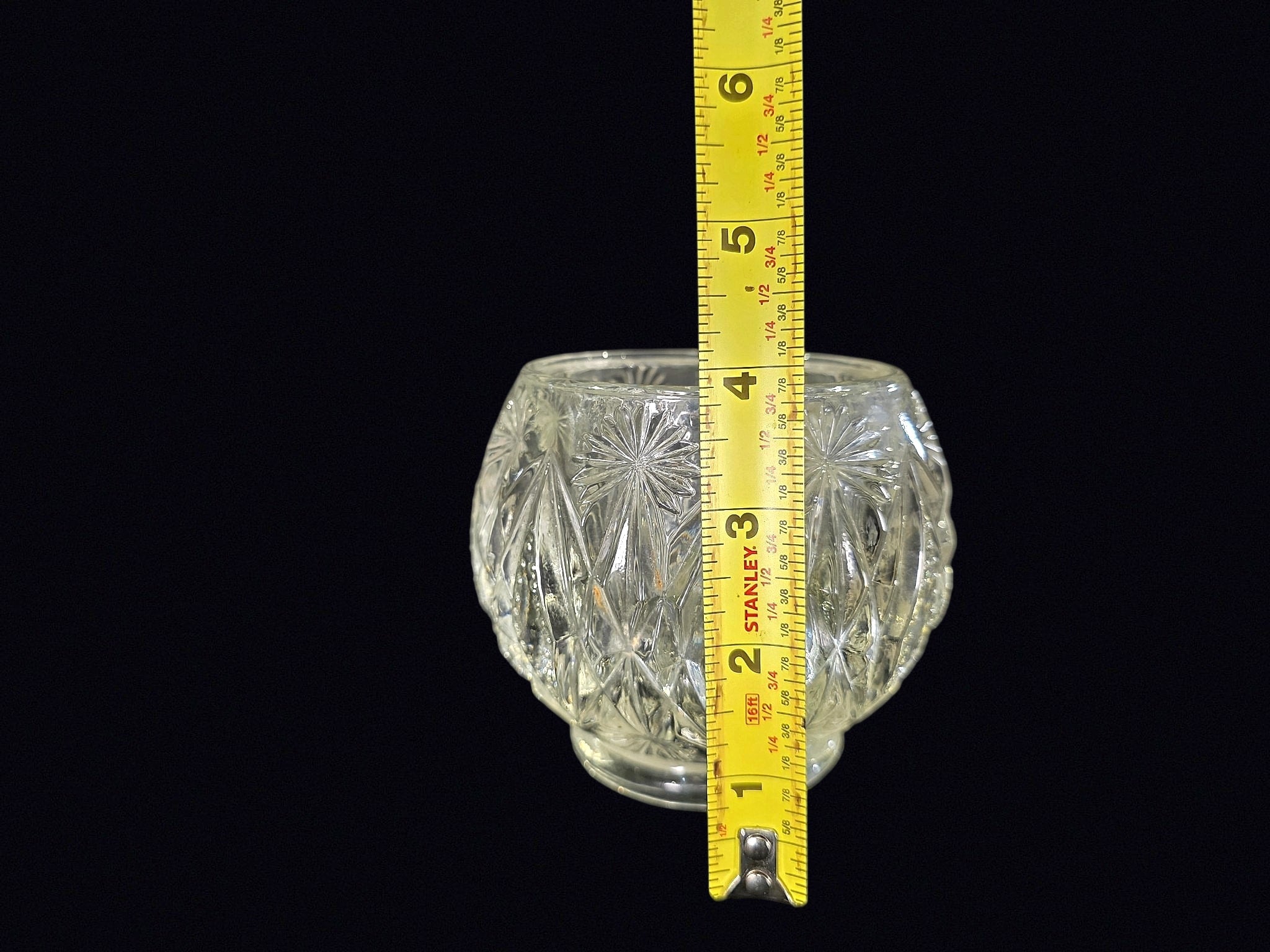 Avon Pressed Glass Starburst Rose Bowl