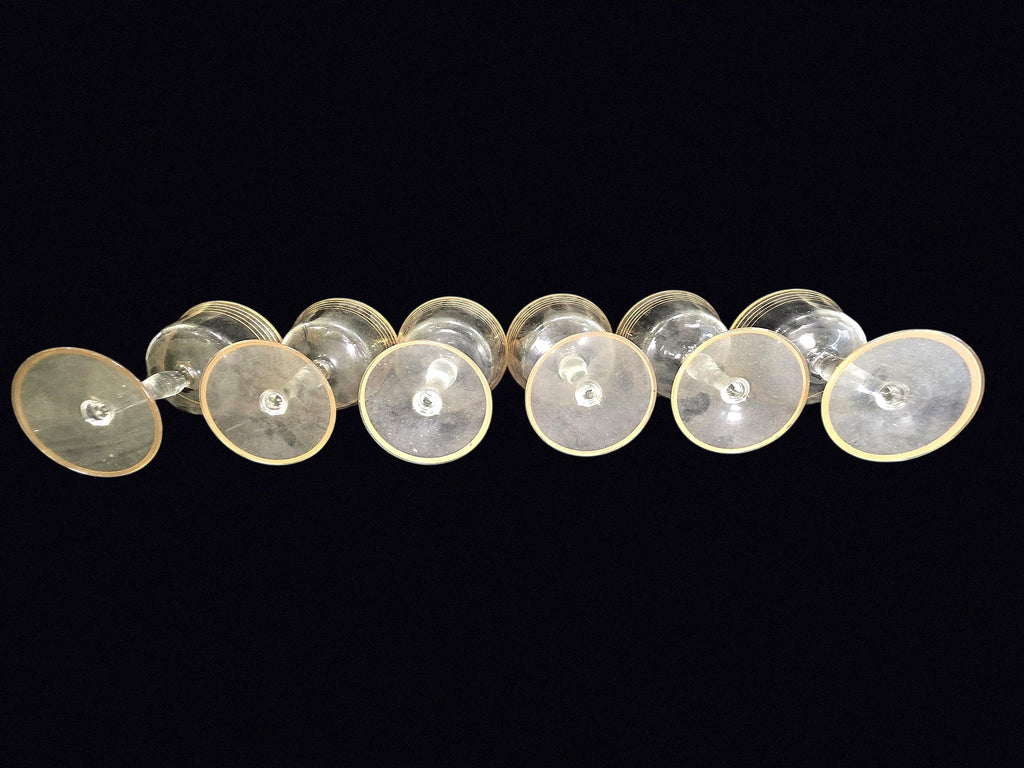 Gold Rim Optic Champagne Coupes Set of 6