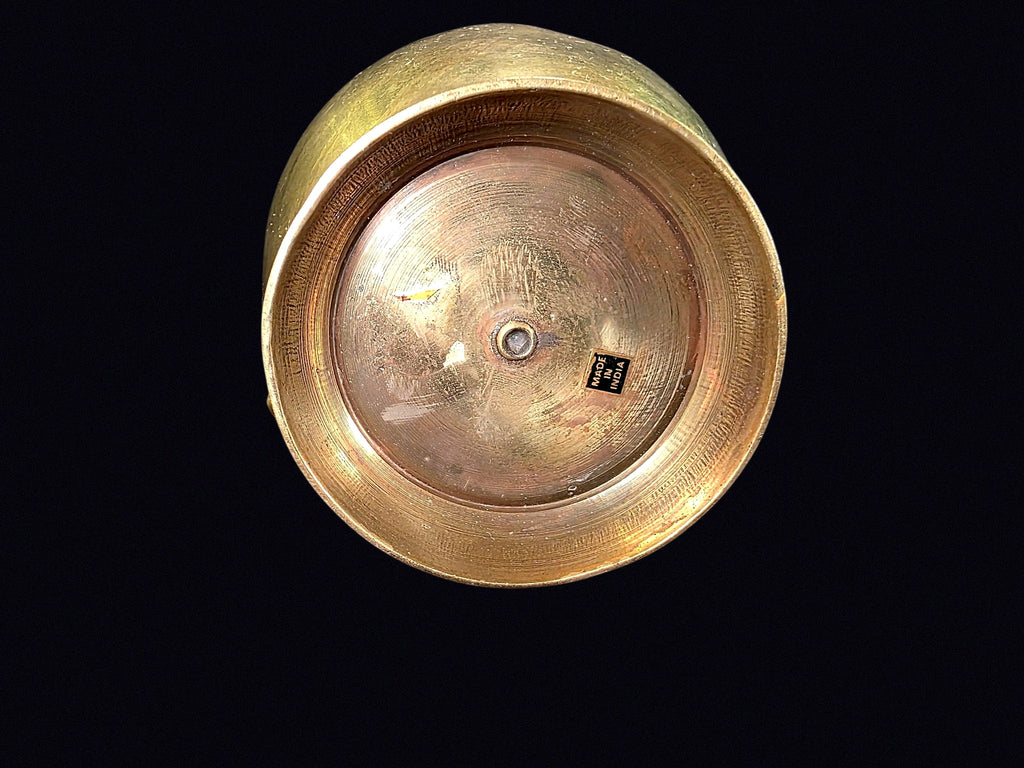 Indian Brass Baluster Vase Rope Tassel c1970