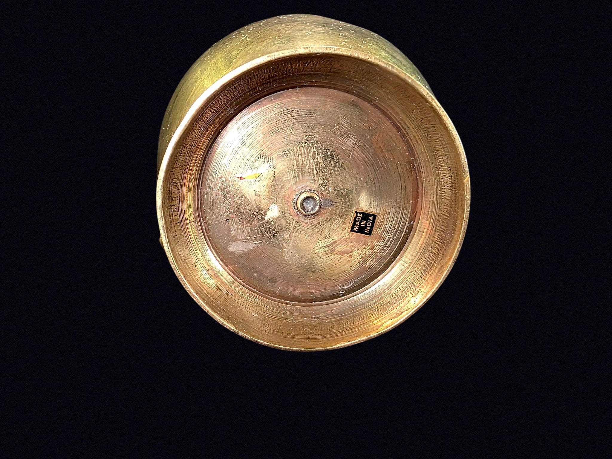 Indian Brass Baluster Vase Rope Tassel c1970