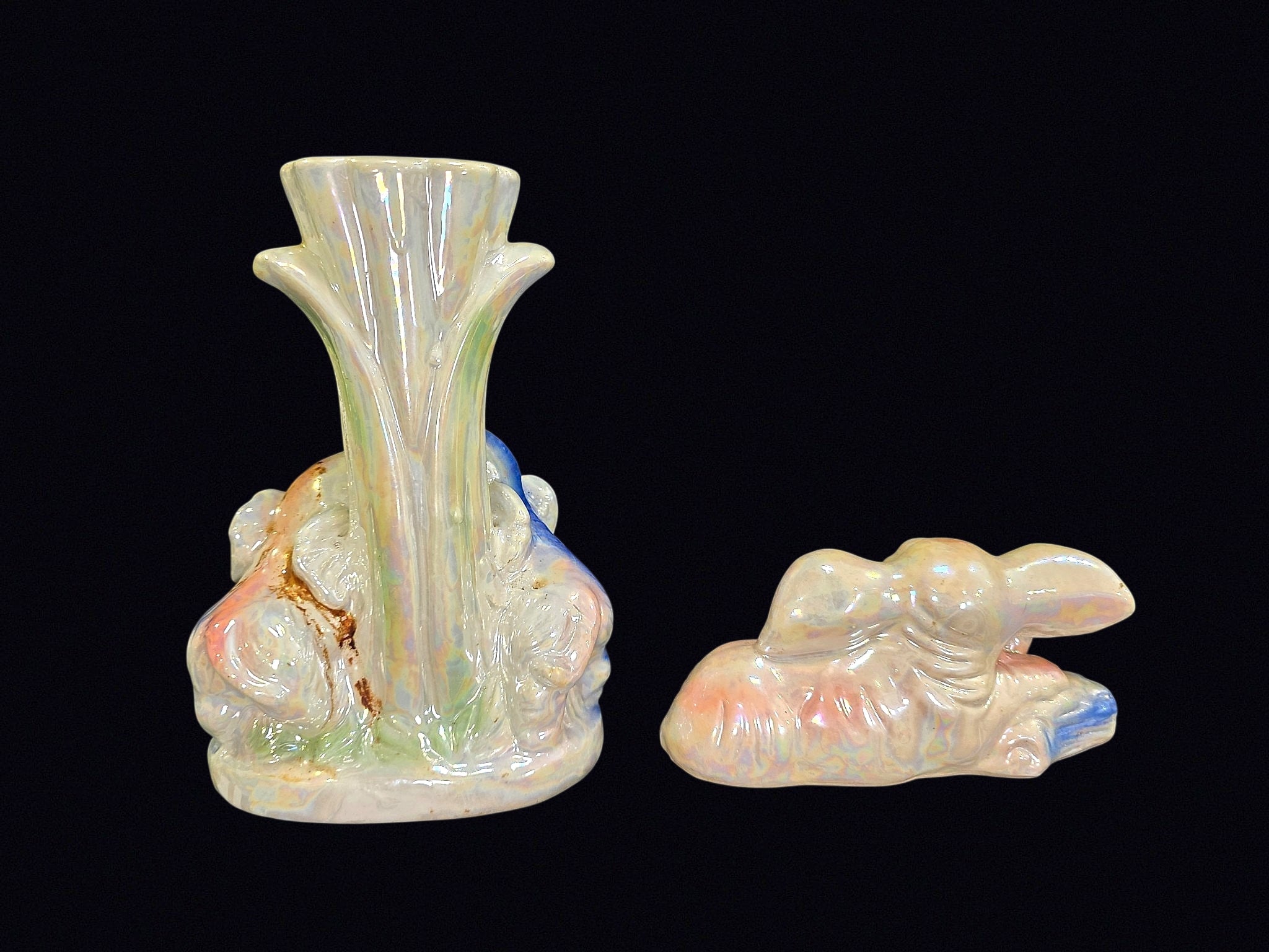 Daniel Brand Lusterware Elephant Vase Set