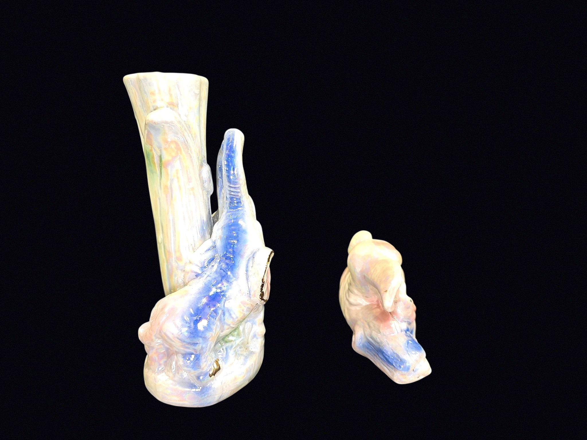 Daniel Brand Lusterware Elephant Vase Set