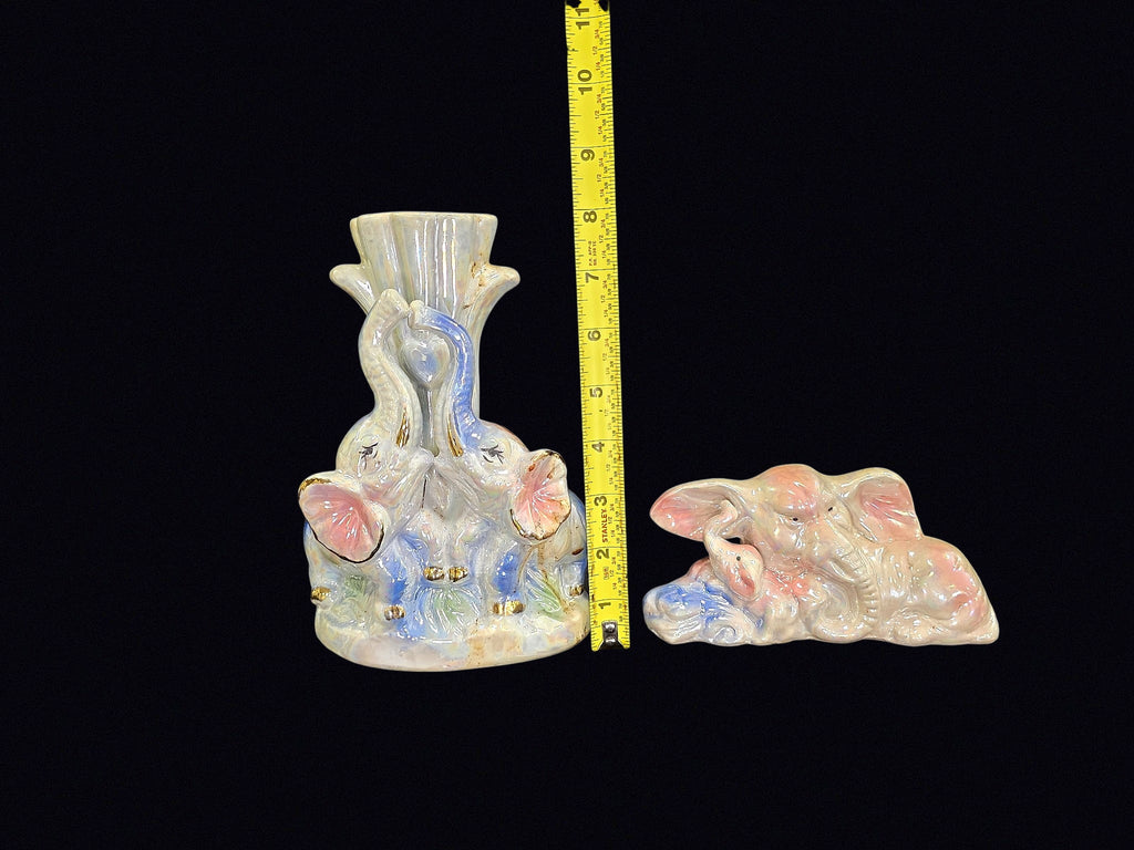 Daniel Brand Lusterware Elephant Vase Set