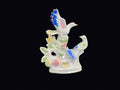 Lusterware Porcelain Dove Pair Figurine 9.5in