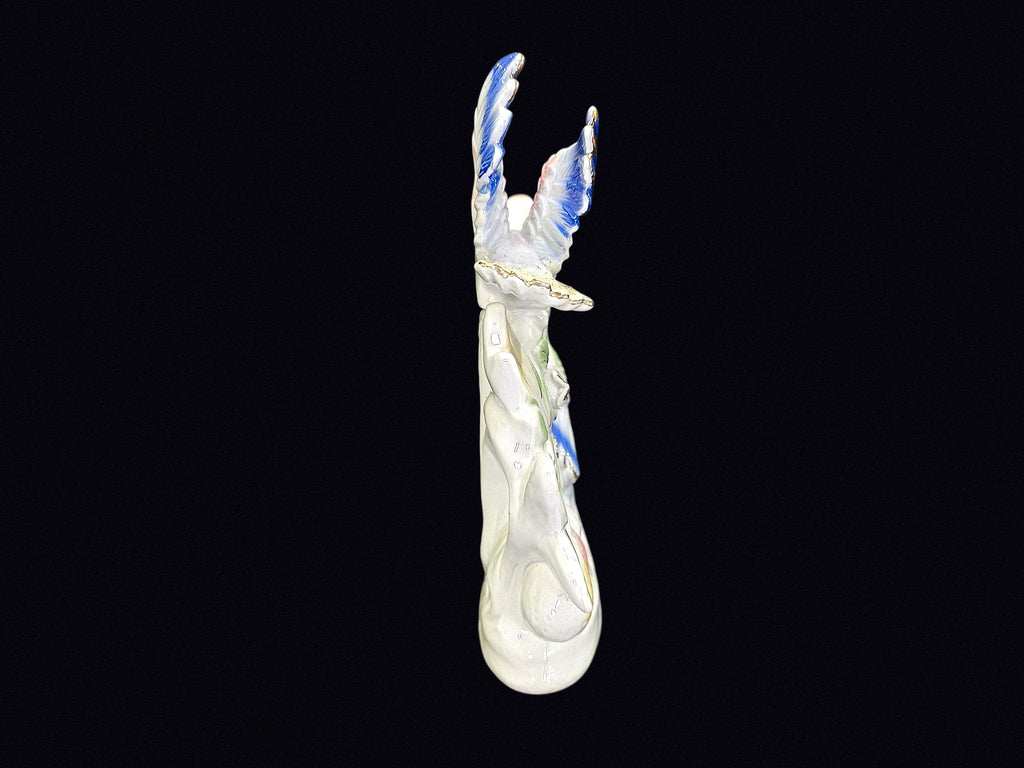 Lusterware Porcelain Dove Pair Figurine 9.5in