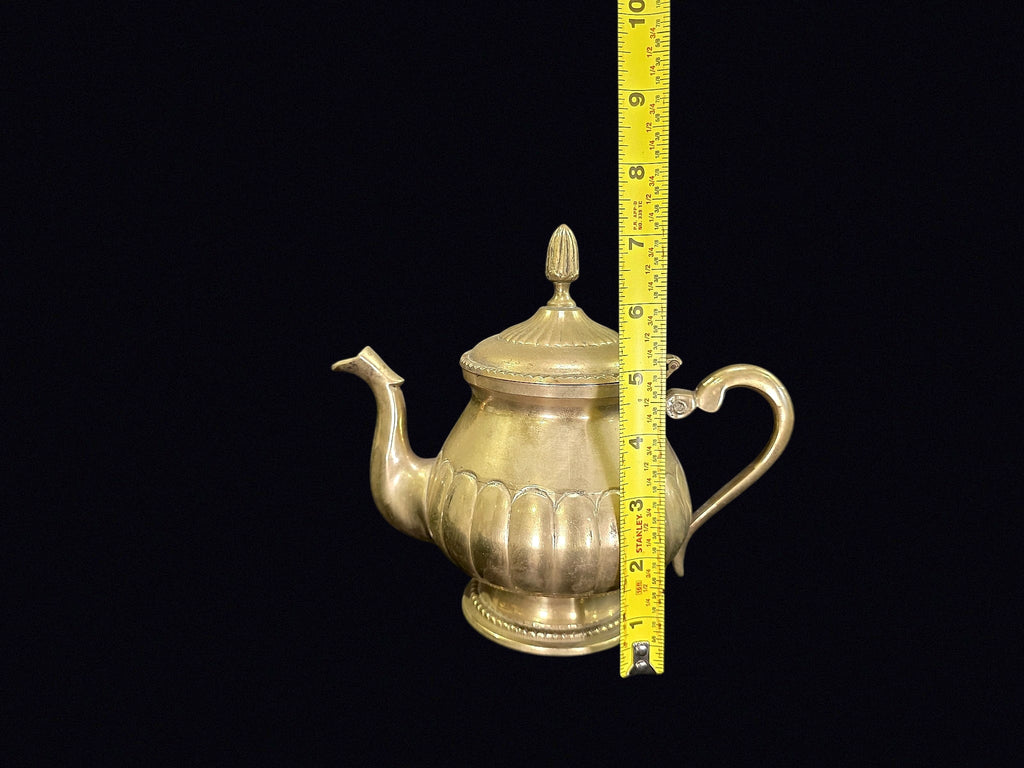 Victorian Silverplate Melon Teapot Acorn Finial