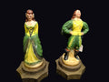 Chalkware Courting Couple Boudoir Lamps 1940s