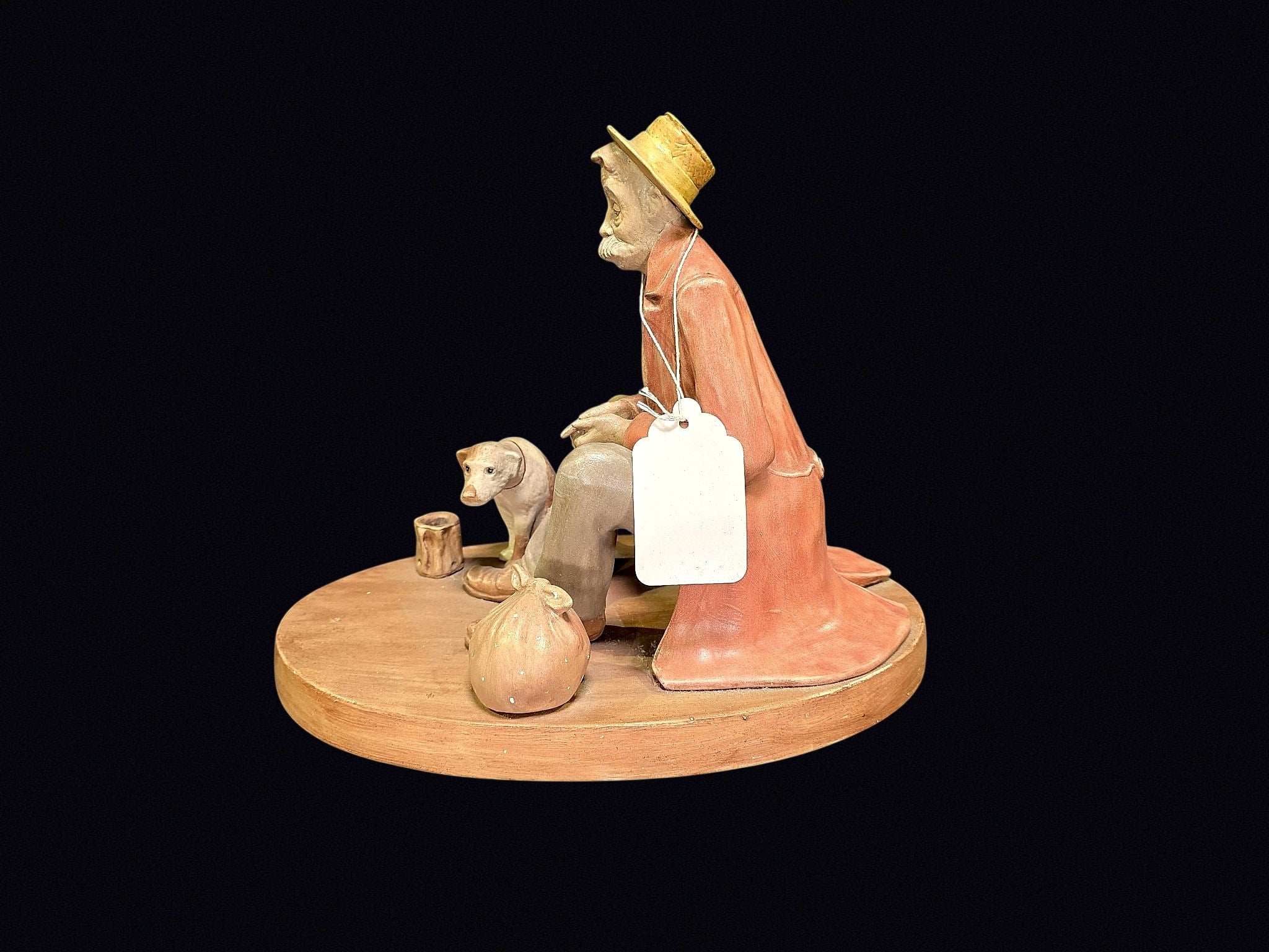 Maw 1982 Terracotta Hobo with Dog Figure