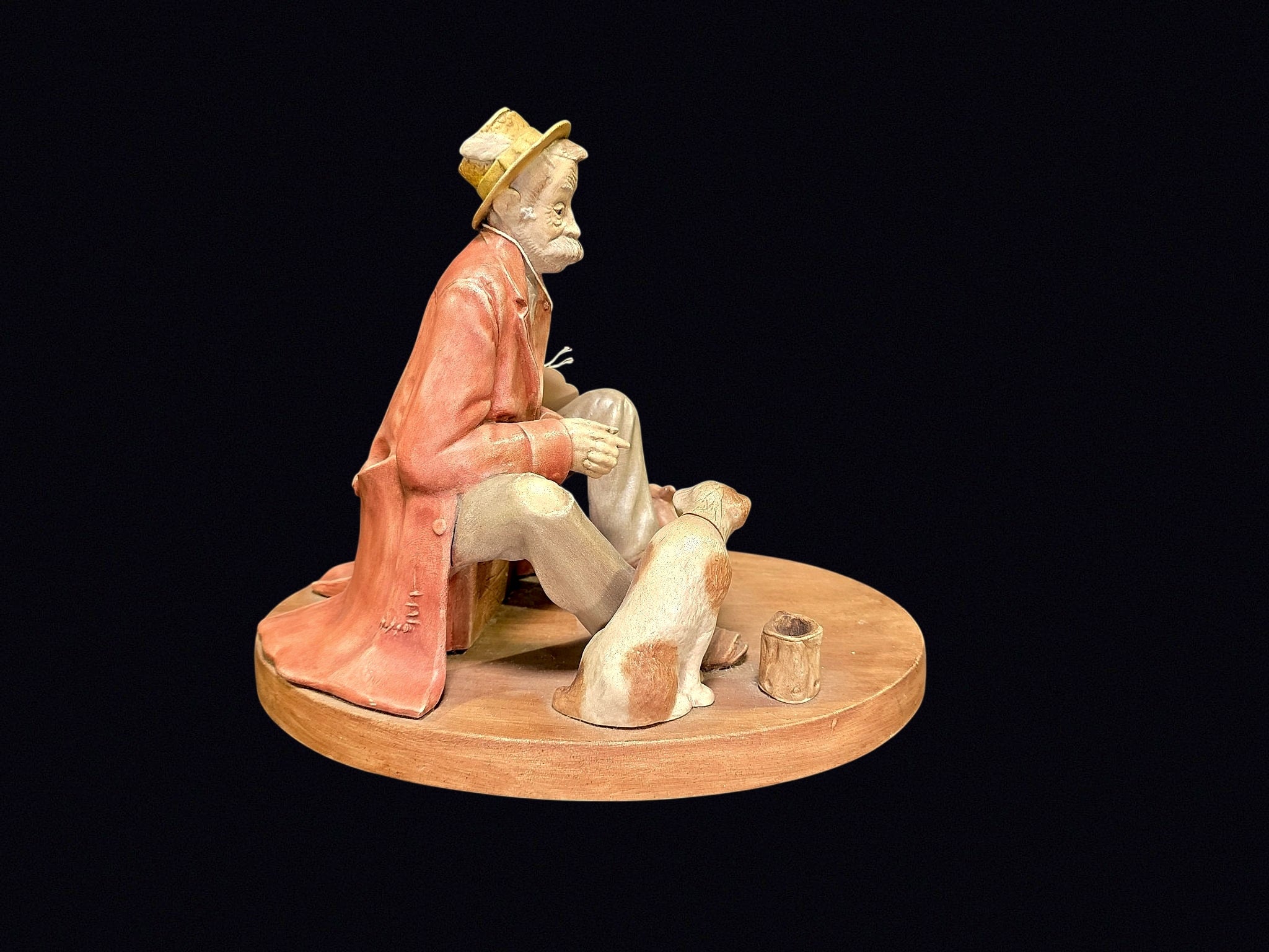 Maw 1982 Terracotta Hobo with Dog Figure
