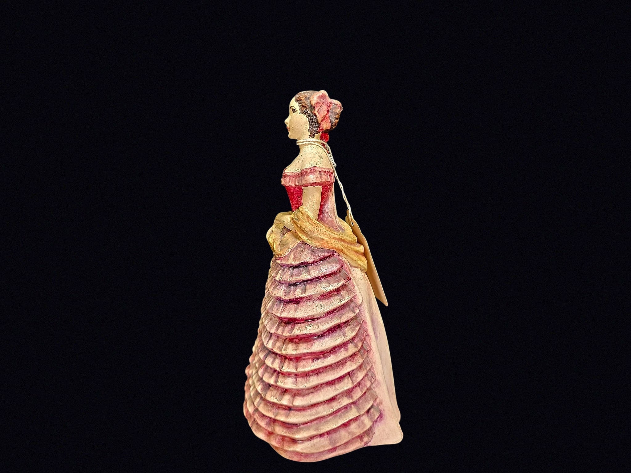 Chalkware Victorian Lady Figurine Mid-20th C