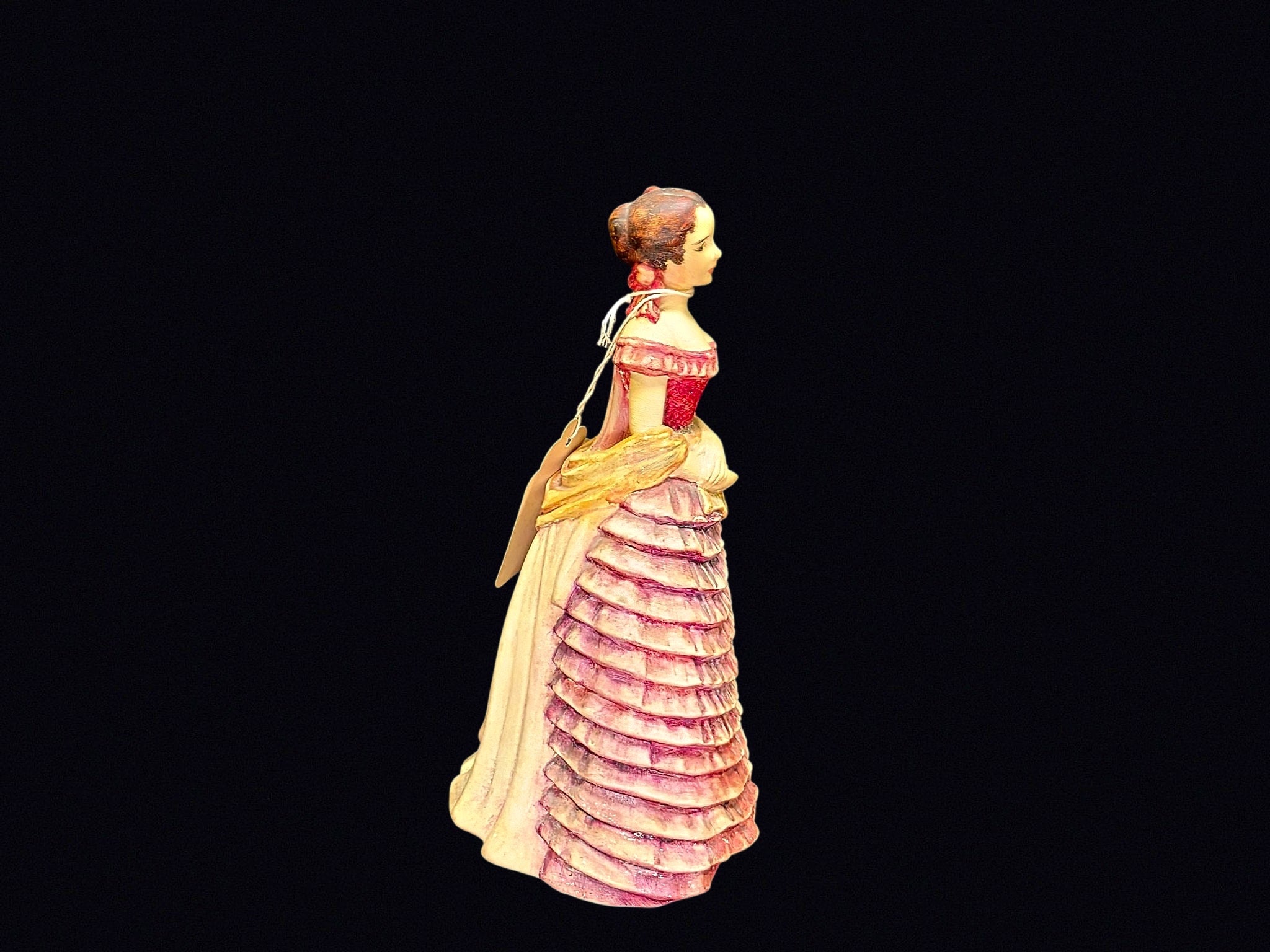 Chalkware Victorian Lady Figurine Mid-20th C