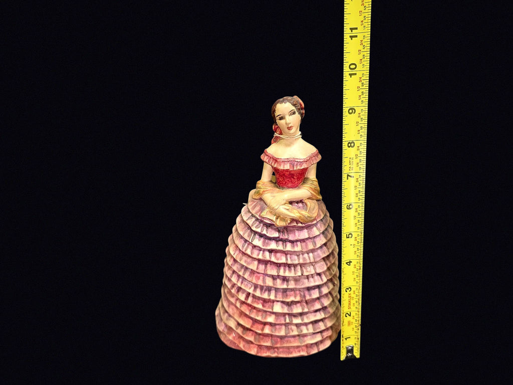 Chalkware Victorian Lady Figurine Mid-20th C