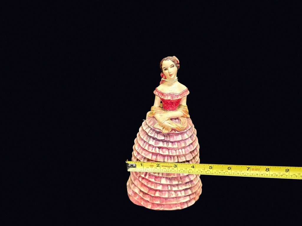 Chalkware Victorian Lady Figurine Mid-20th C