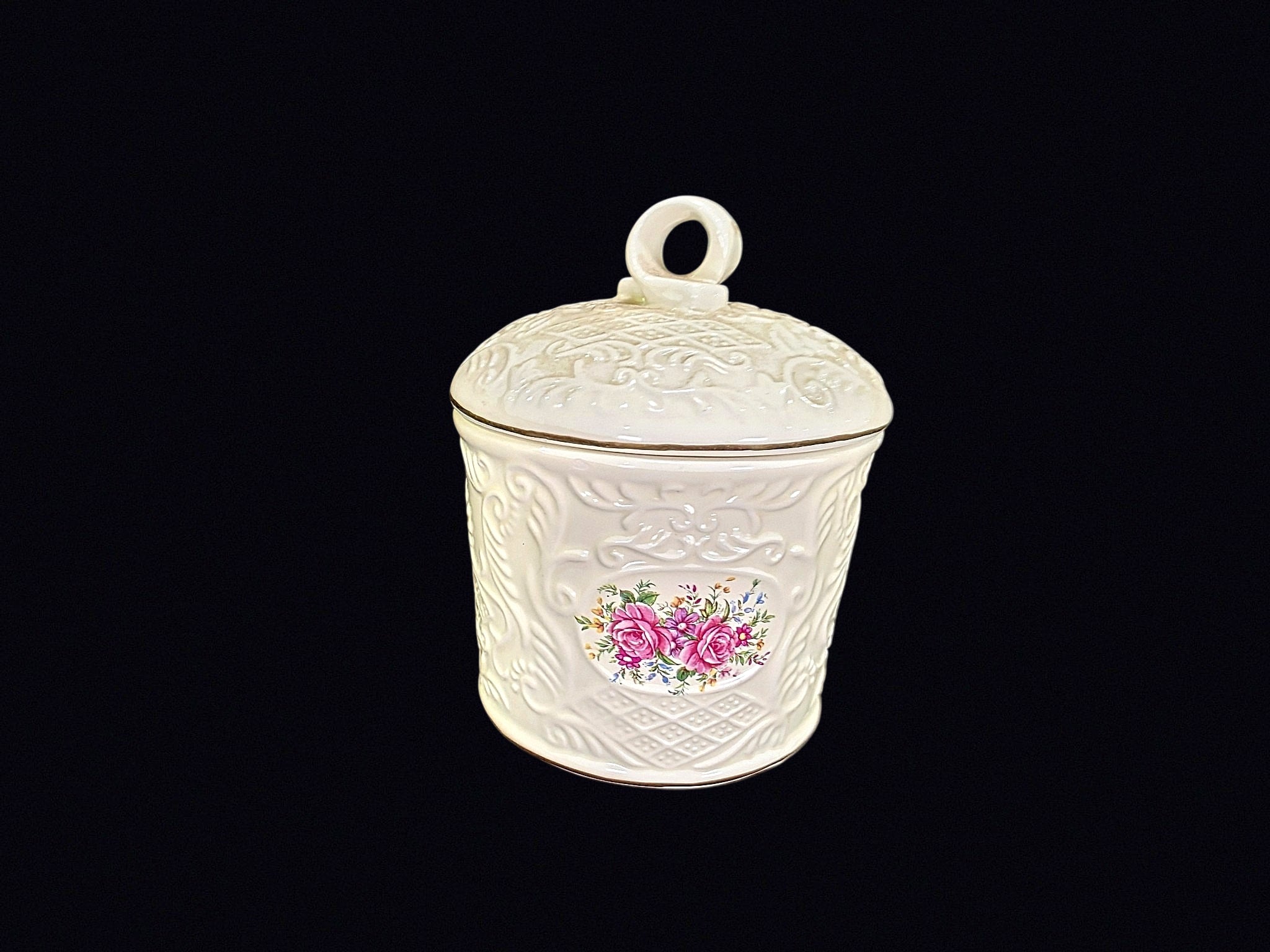 Baum Bros Formalities Porcelain Rose Jar