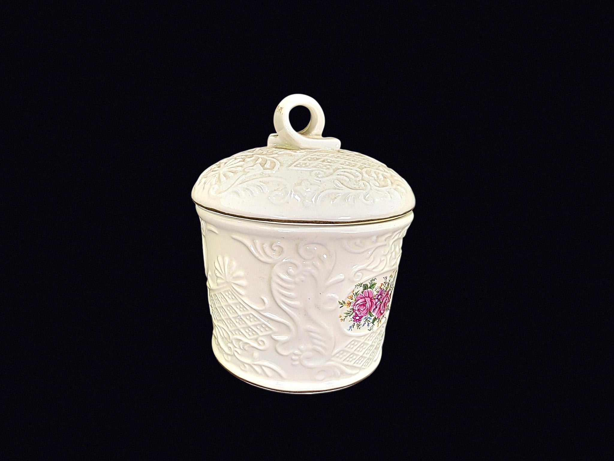 Baum Bros Formalities Porcelain Rose Jar