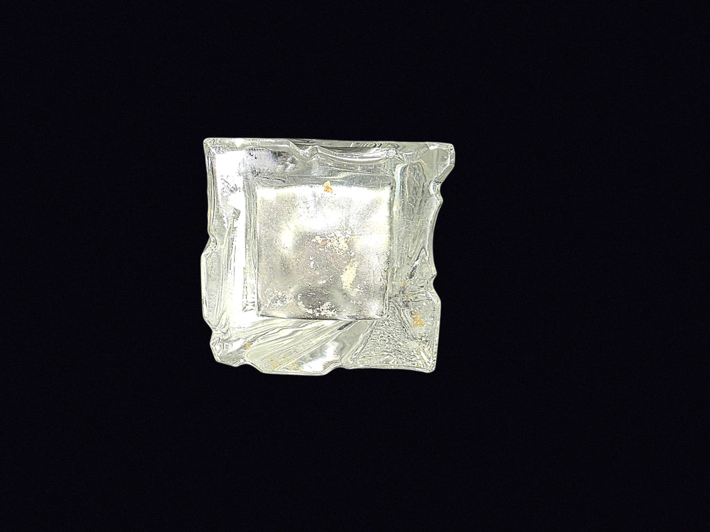 Pressed Glass Starburst Block Vase 10.5in