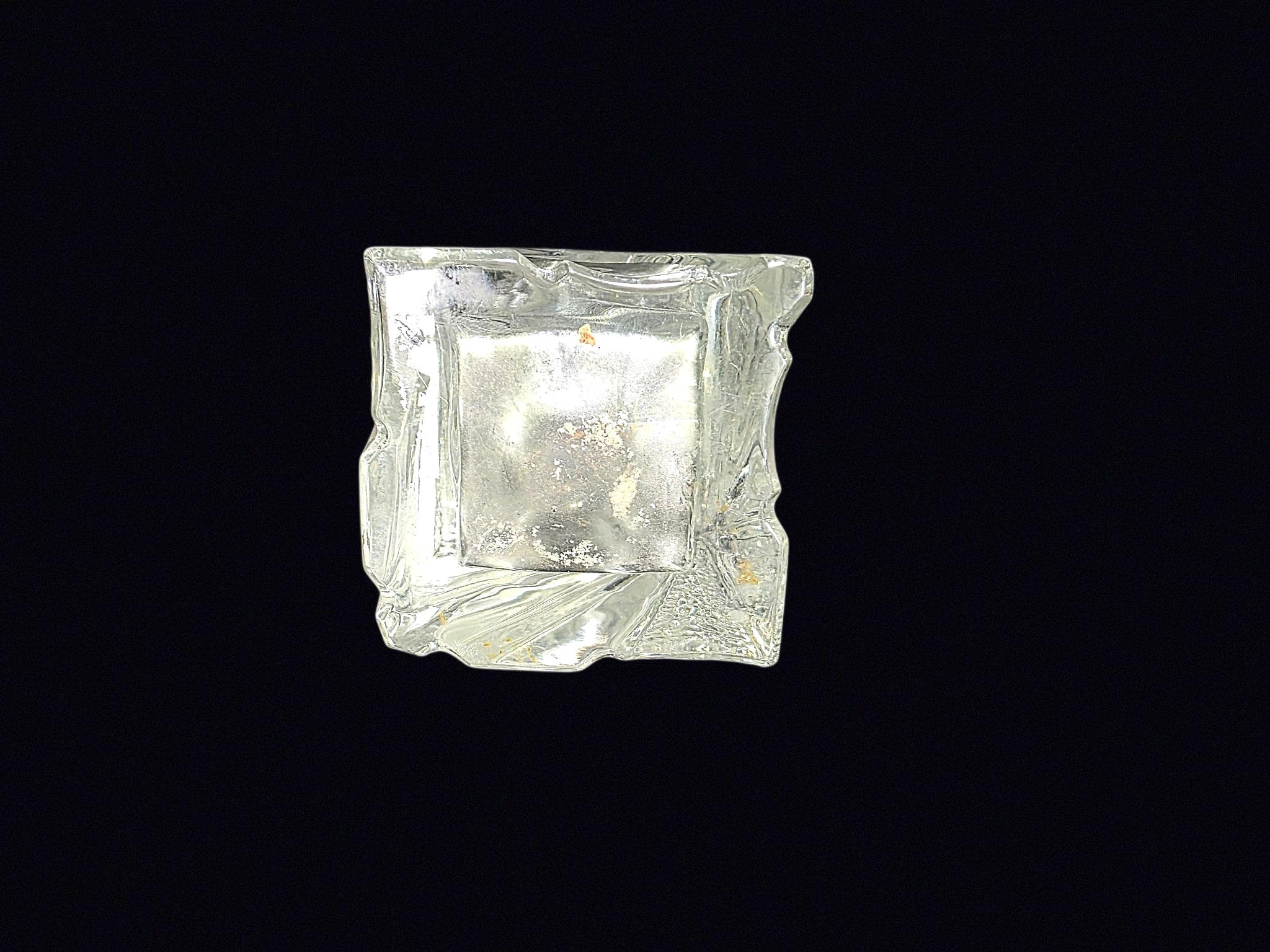 Pressed Glass Starburst Block Vase 10.5in
