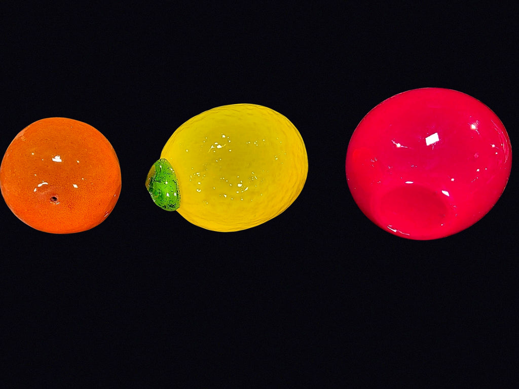 Hand Blown Art Glass Fruit Set of 3