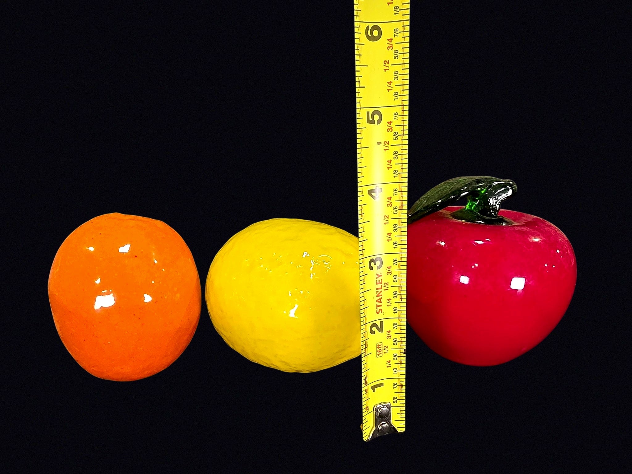 Hand Blown Art Glass Fruit Set of 3