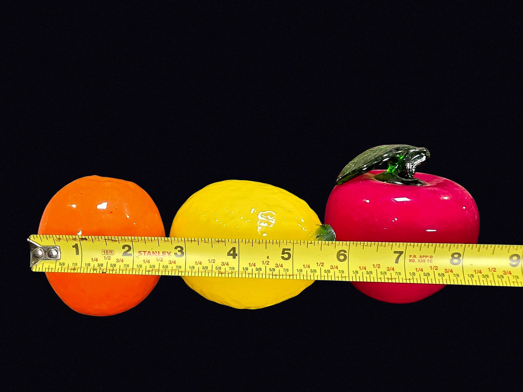 Hand Blown Art Glass Fruit Set of 3