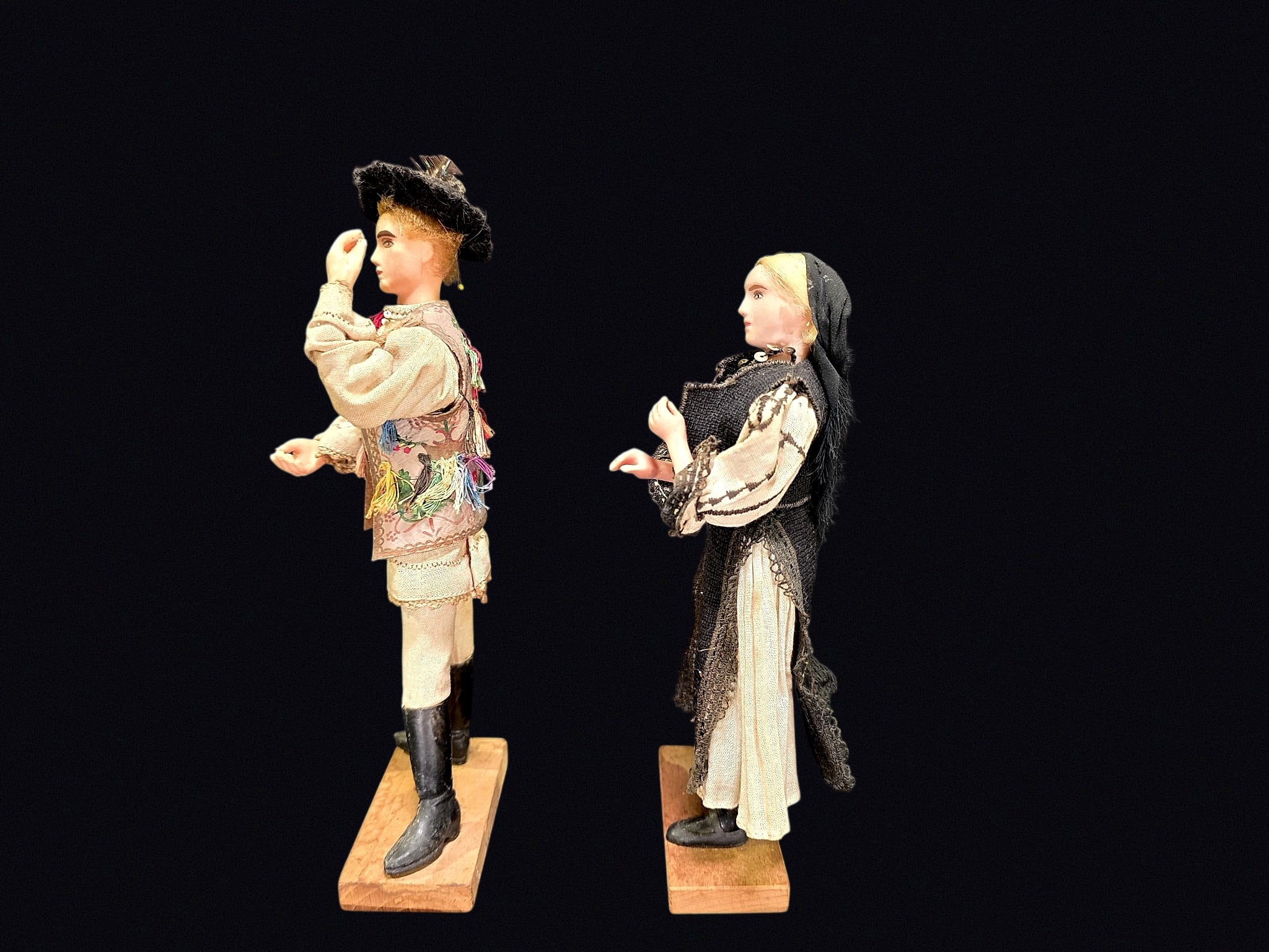 Eastern European Folk Costume Dolls Pair