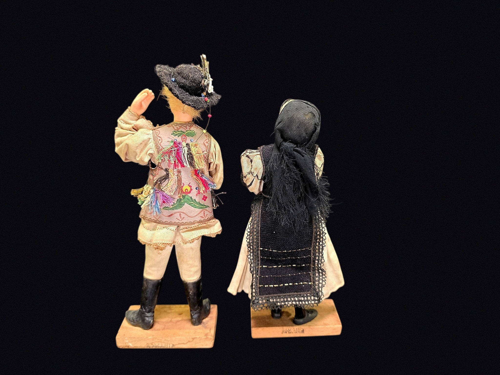 Eastern European Folk Costume Dolls Pair