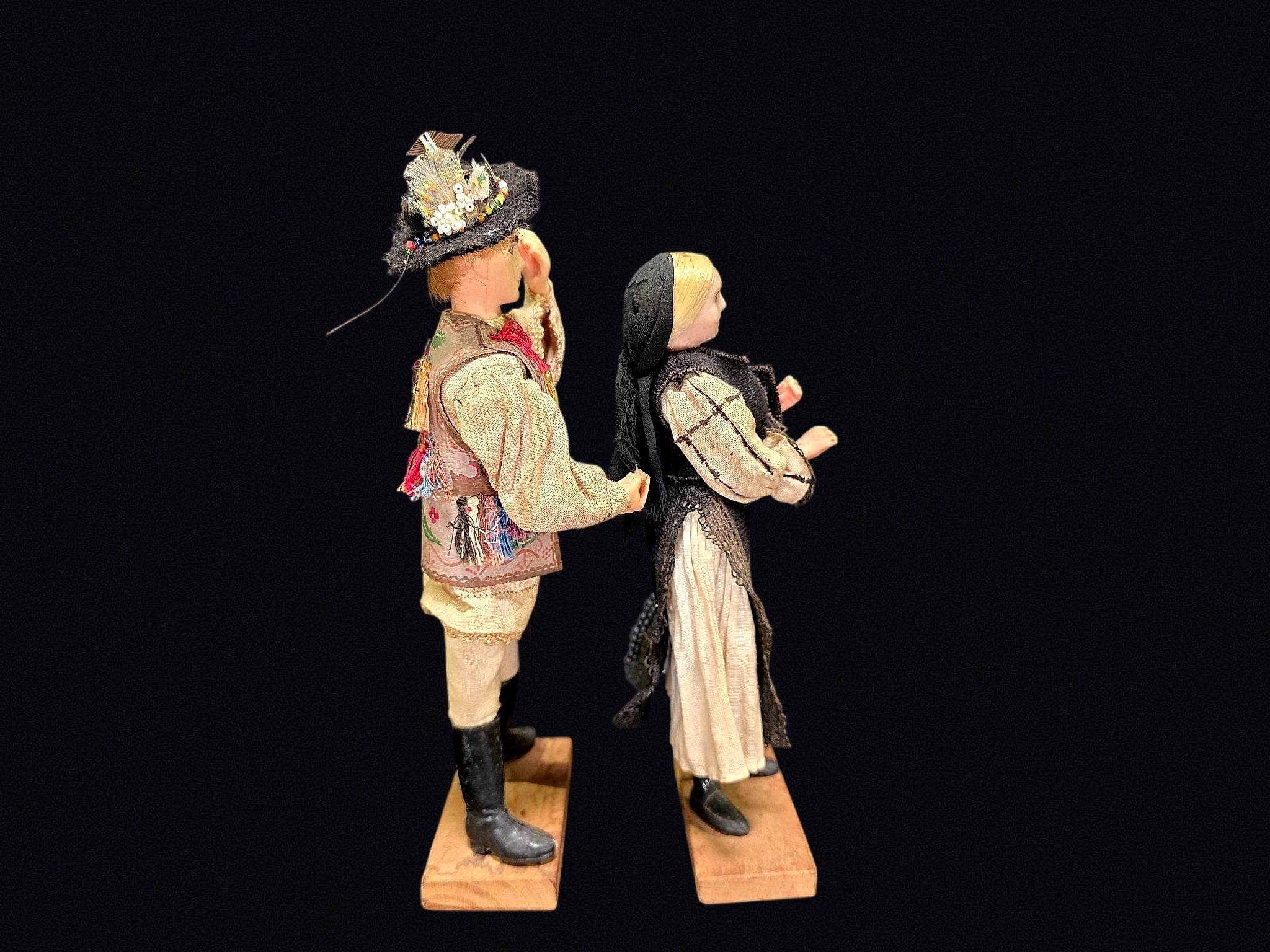 Eastern European Folk Costume Dolls Pair