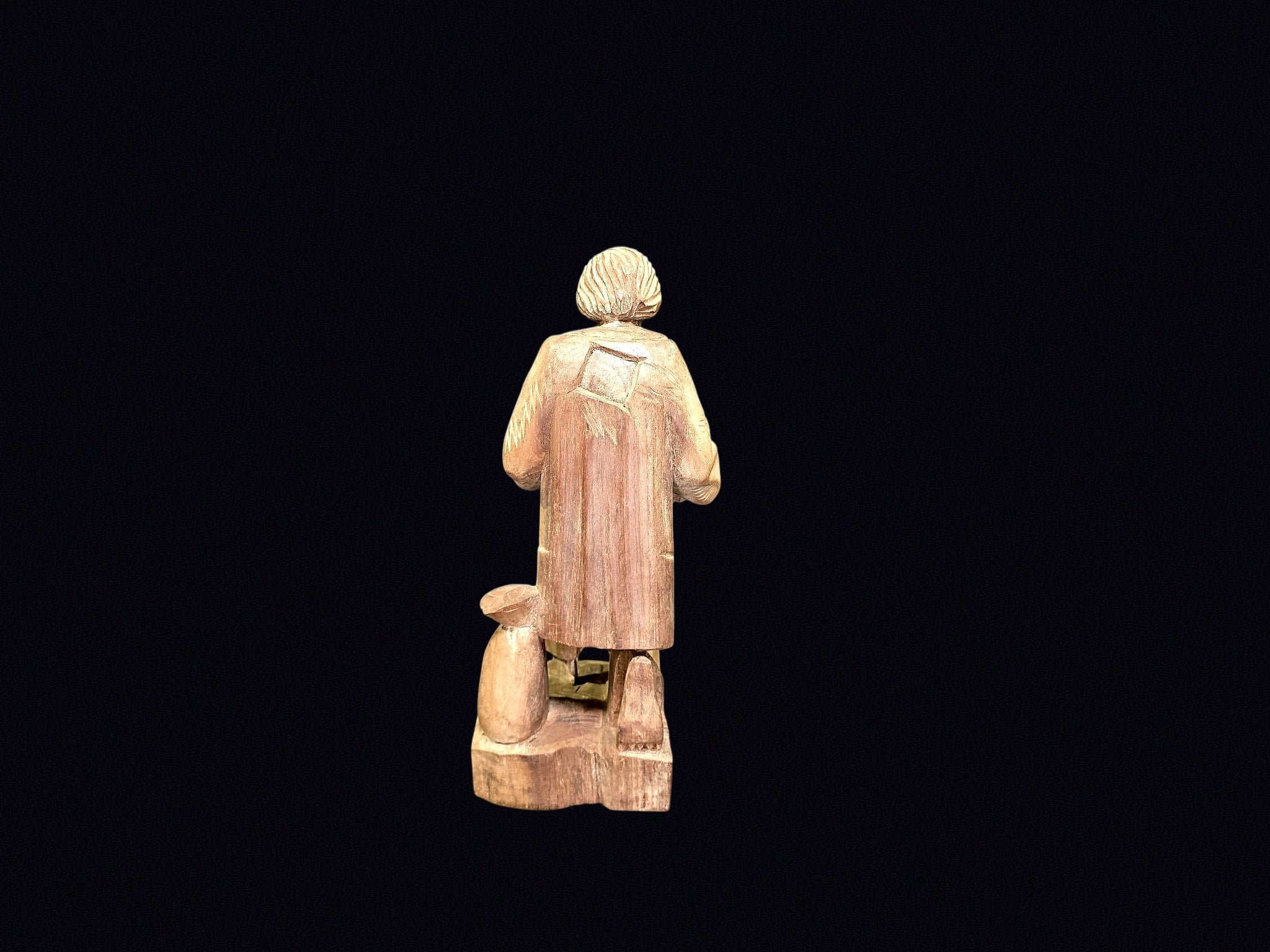 Quebec Folk Art Carved Wood Habitant c1950