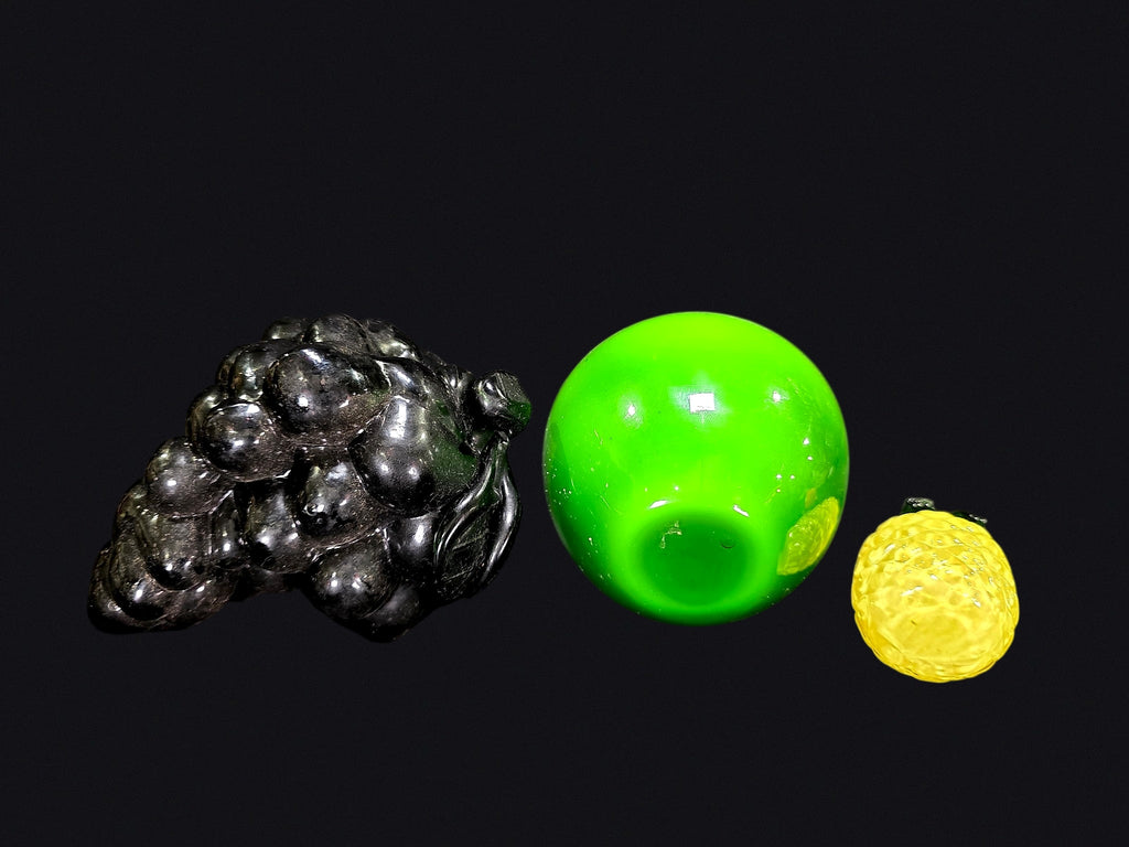 Murano Style Art Glass Fruit Lot of 3 MCM